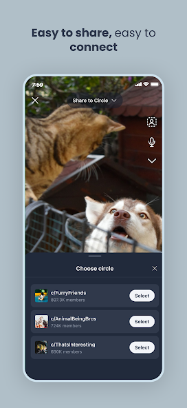 Scoopz App Circles Sharing Feature